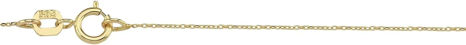 14k Solid Gold Dainty Necklace, Yellow Gold Pendant, Hand of Fatima Necklace, Gold Necklace for Women | 18''