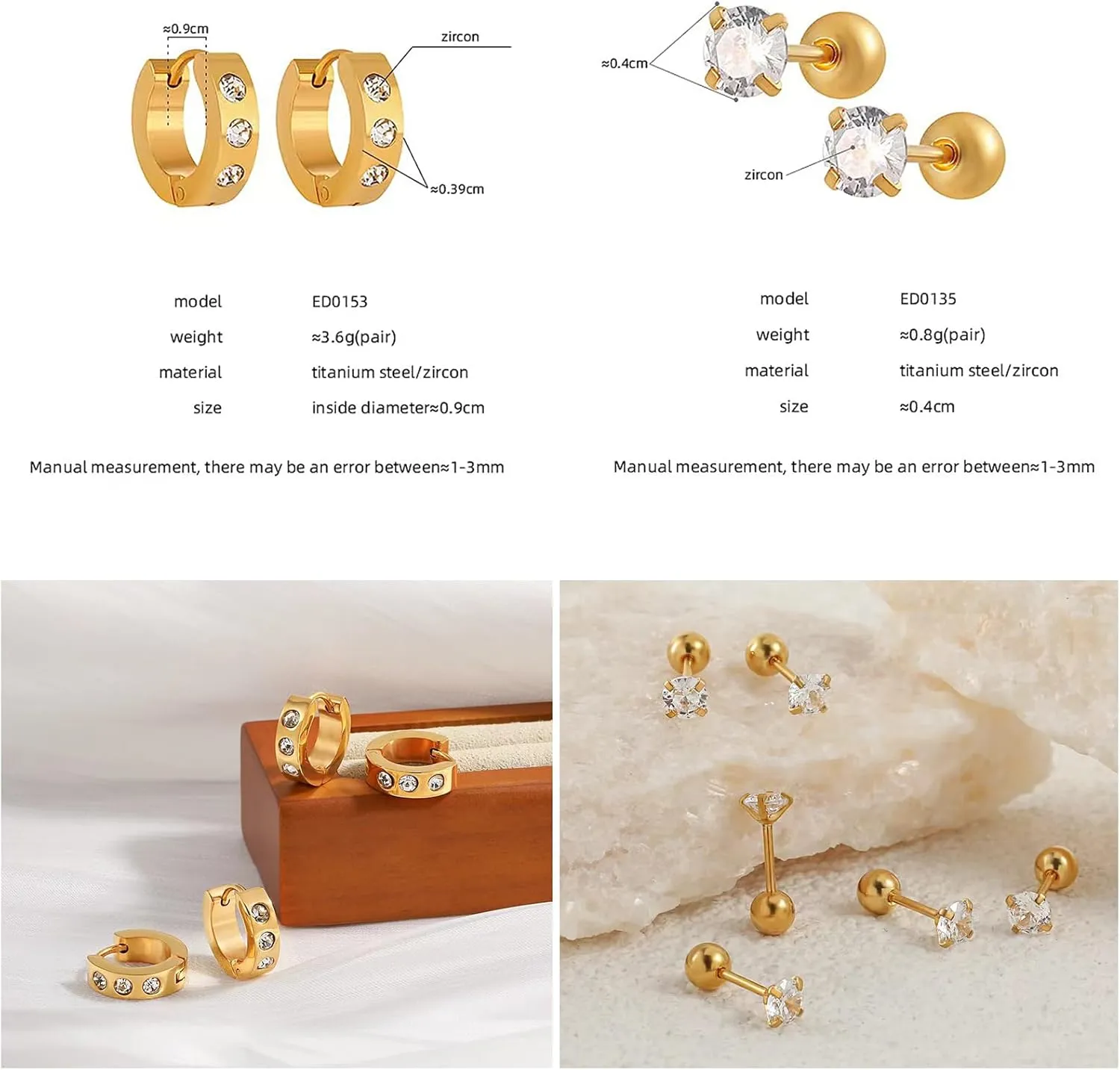 2 Pairs Gold/Silver Hoop Earrings For Women Men Set Trendy,18K Gold Plated Big/Large/Small/thin/Thick/ Chunky Zircon Huggie Hoop Earings,Western Turquoise Gemstone Dangle Hoops,Oval Twisted Statement CZ Geometric Drop Hoops,Fashion Jewelry Gift.