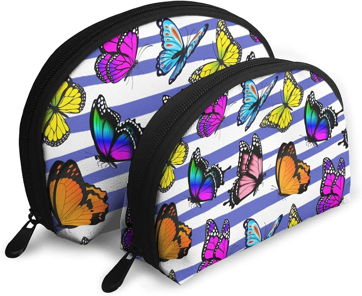 2 PCS Waterproof Travel Makeup Bag Portable Cosmetic Pouch Organizer for Women Butterfly