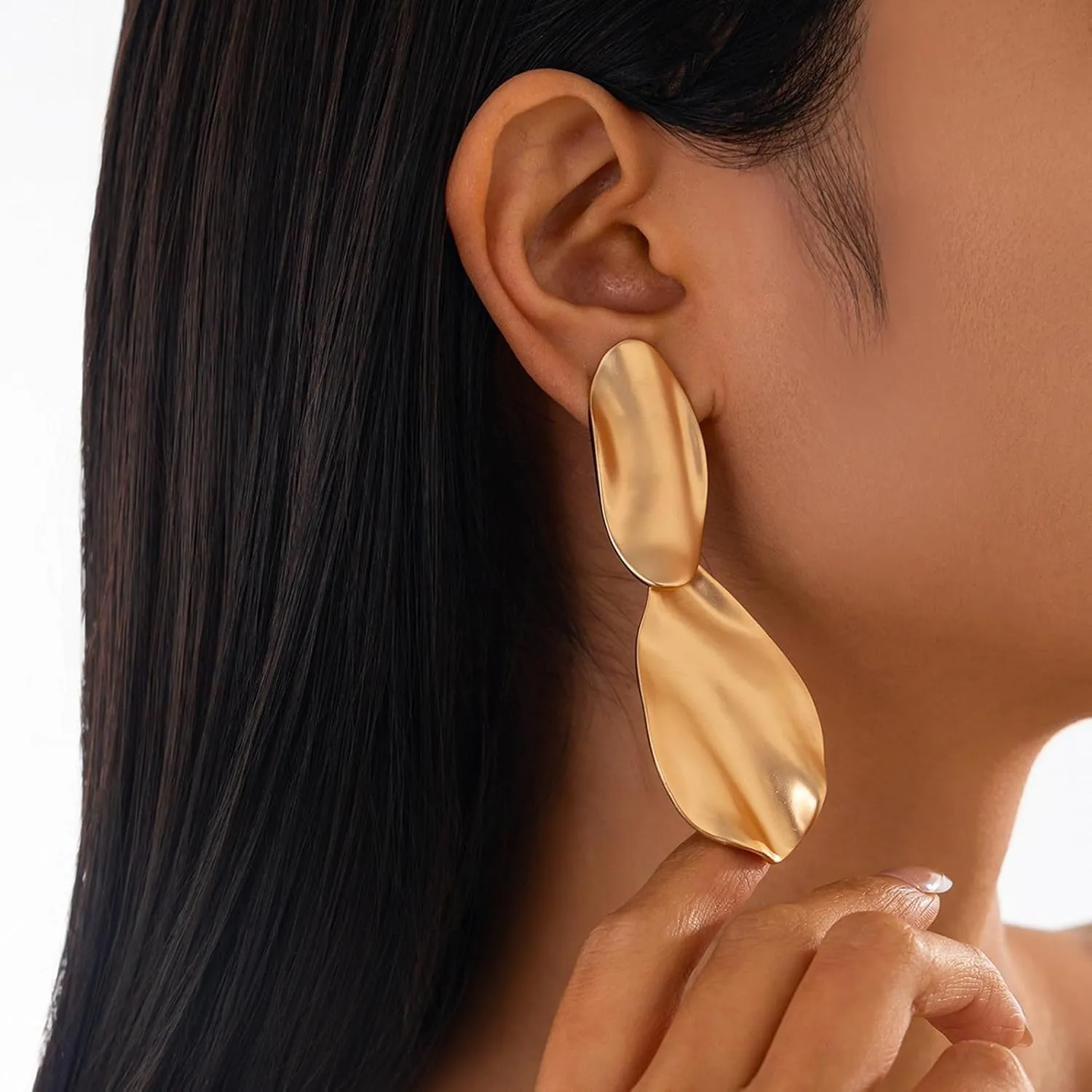 4 Pairs Dangle Earrings for Women Gold Geometric Earrings Teardrop Chunky Gold Statement Drop Earrings Set for Women Birthday Party Gift Jewelry