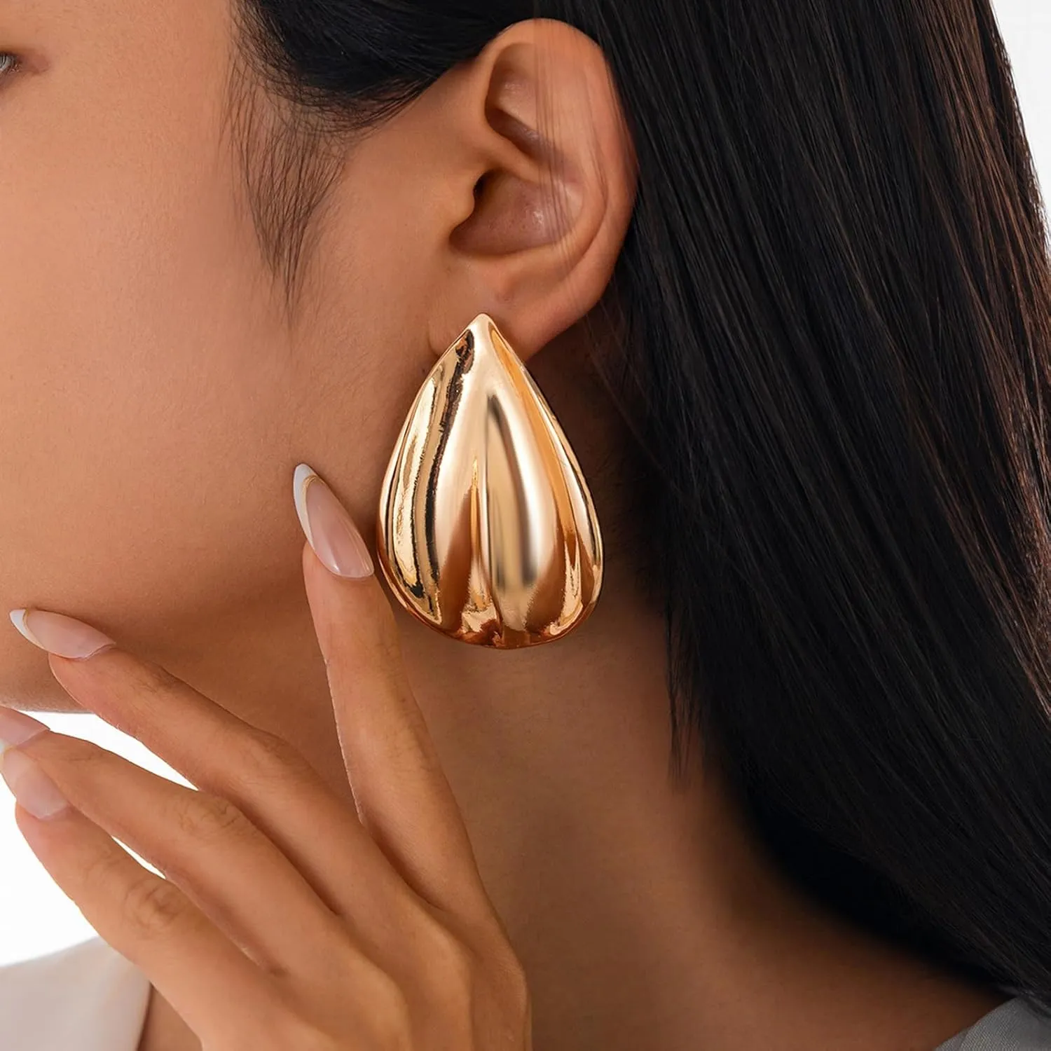 4 Pairs Dangle Earrings for Women Gold Geometric Earrings Teardrop Chunky Gold Statement Drop Earrings Set for Women Birthday Party Gift Jewelry
