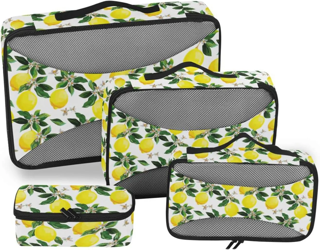 4 Pcs Travel Packing Cubes for Suitcases Lemon Travel Packing Cubes Visible Luggage Cubes Organizers Suitcase Organizer Bags Set