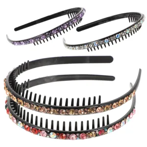 4Pcs Wear Resistant Hairbands for Women Daily Use Headbands with Rhinestone Accents Comfortable and Lightweight for Home Work Leisure Activities