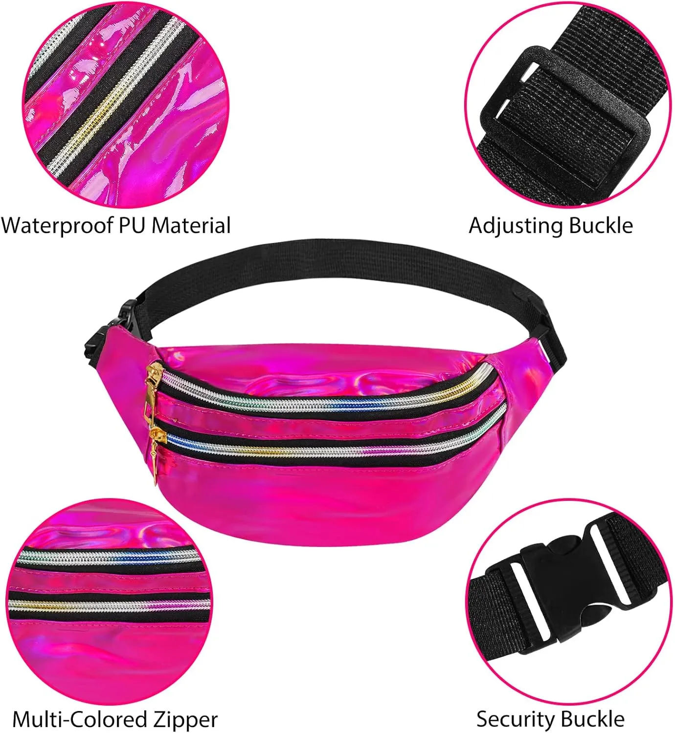 80s Accessories for Women, Leg Warmers 80s Costumes Workout Outfit Holographic Fanny Pack Neon Headband Wristbands