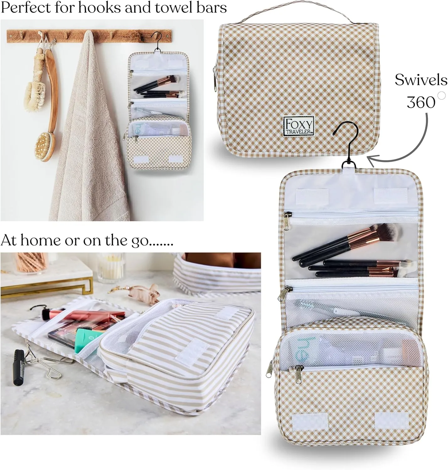 9 Piece Set Packing Cubes - Suitcase Organizer, Cute Packing Cubes, Travel Bag Organizer Luggage, Toiletry & Makeup Bag, Gifts for Women, Teachers and Gradutes-Gingham