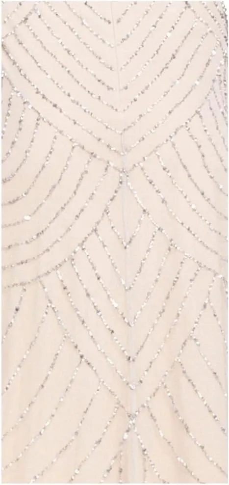 Adrianna Papell Women's Halter Art Deco Beaded Blouson Dress