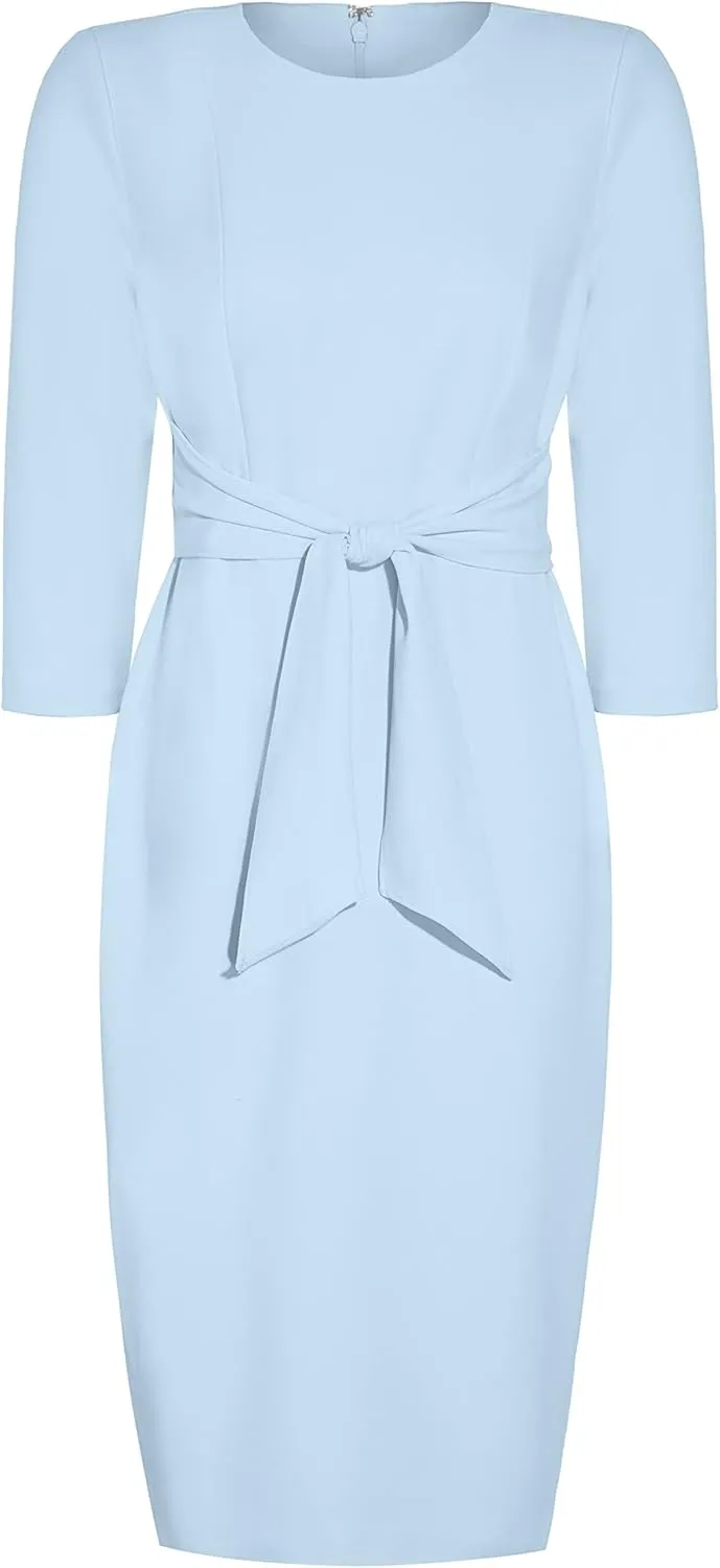 Adrianna Papell Women's Knit Crepe Tie Waist Sheath