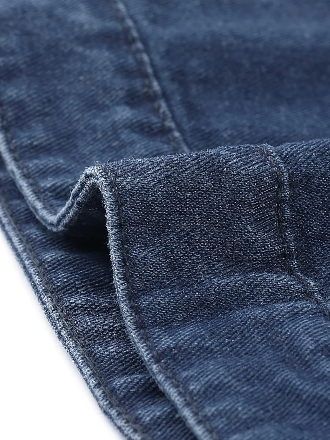 Agnes Orinda Women's Plus Size Denim Jackets Button Closed Long Sleeve No Collar Crop Denim Jacket