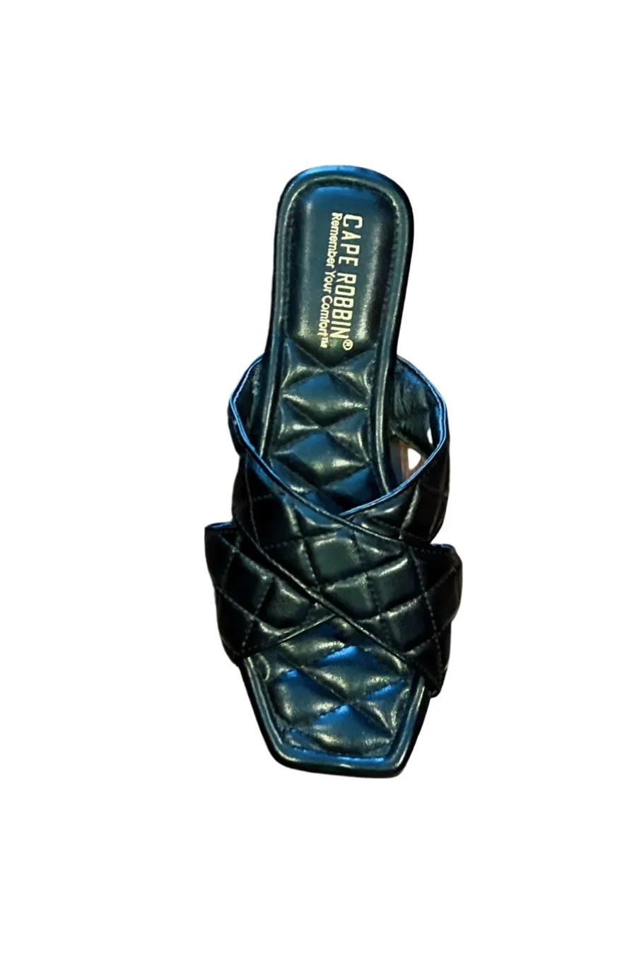 Alanis....Criss Cross Quilted Band Sandal Slides