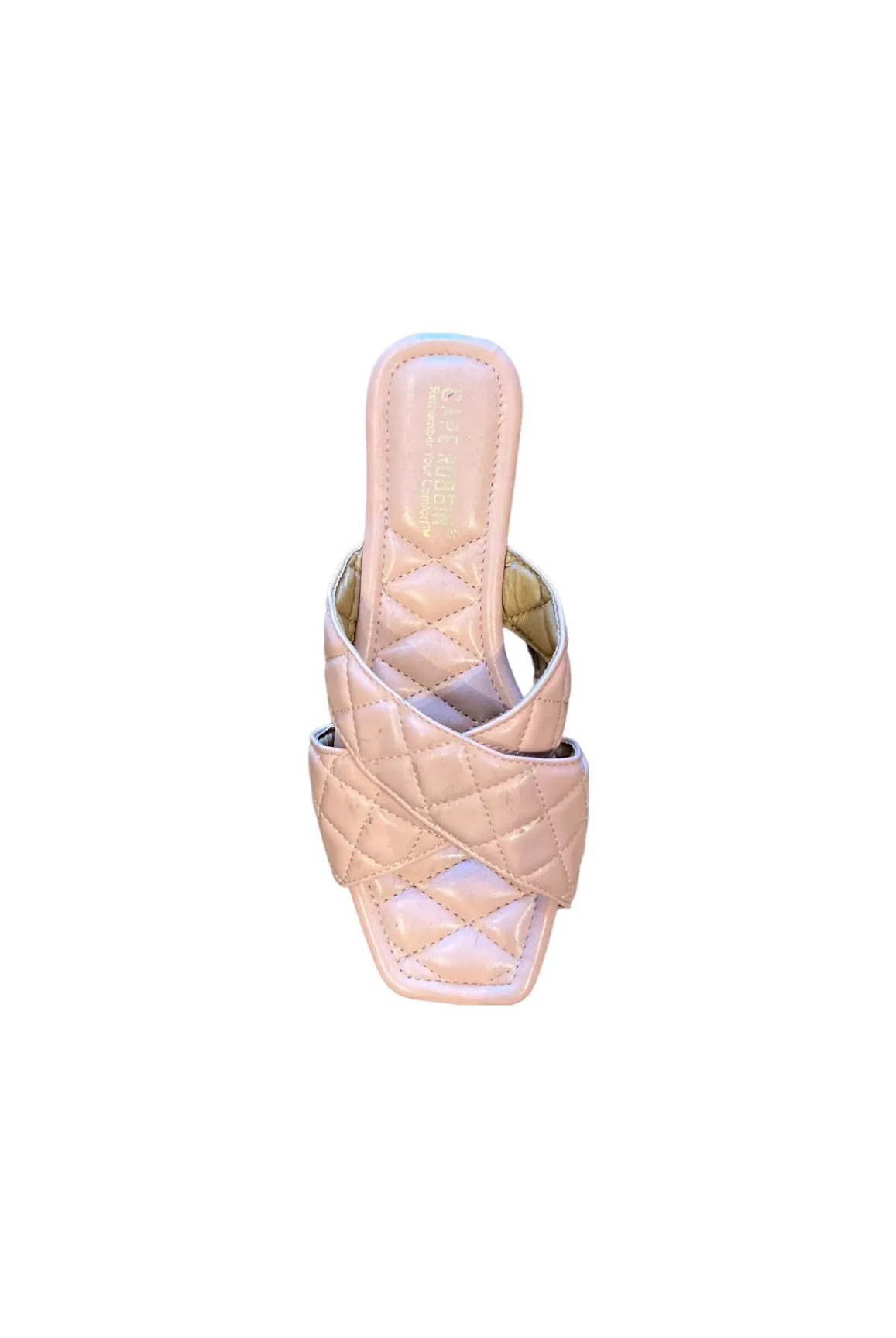 Alanis....Criss Cross Quilted Band Sandal Slides