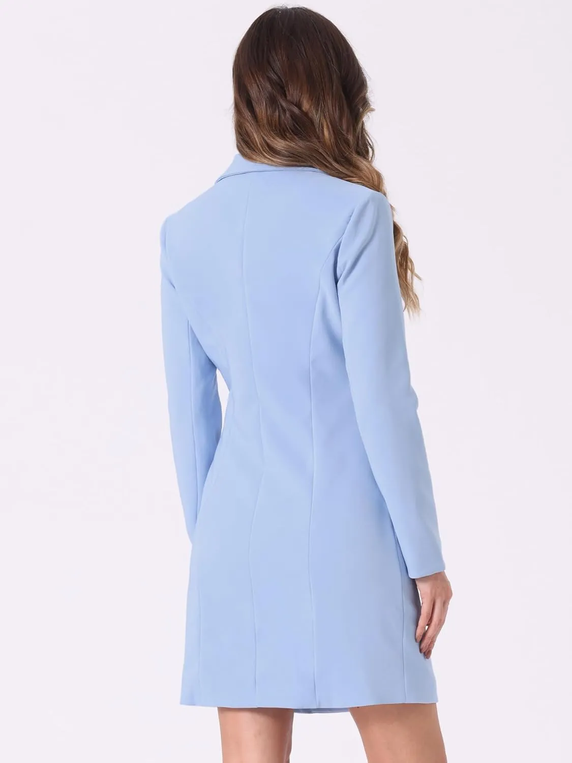 Allegra K Women's Blazer Dress Notched Lapel Collar Teacher Office Work Jackets Outfits