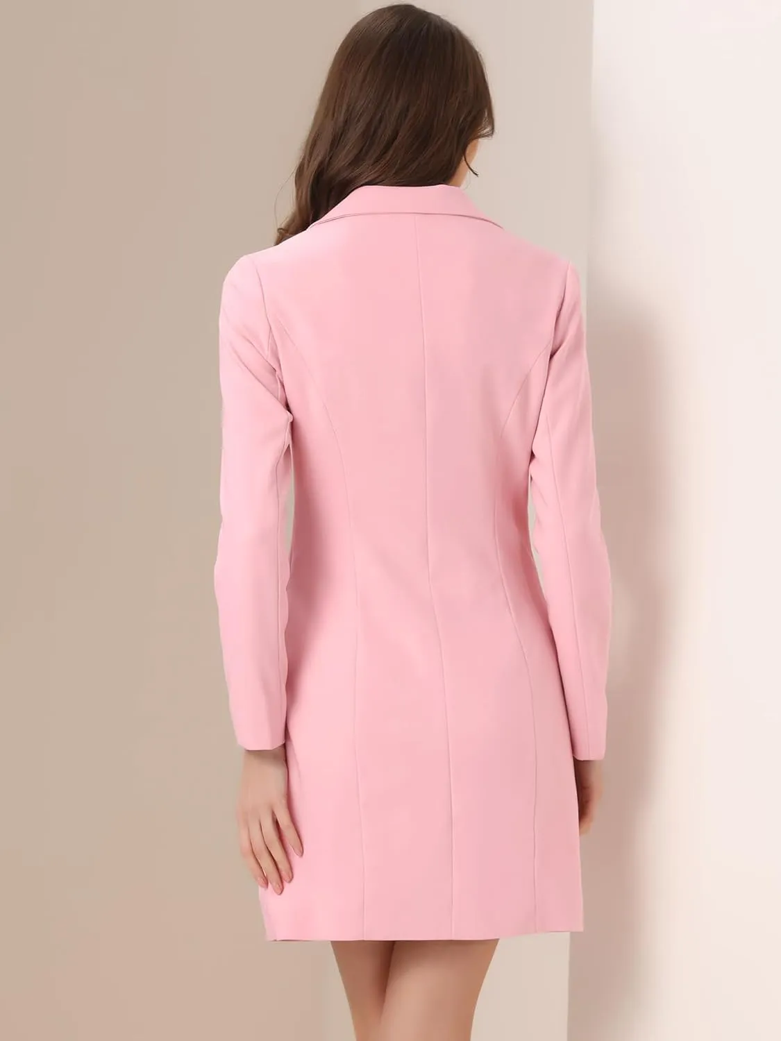 Allegra K Women's Blazer Dress Notched Lapel Collar Teacher Office Work Jackets Outfits