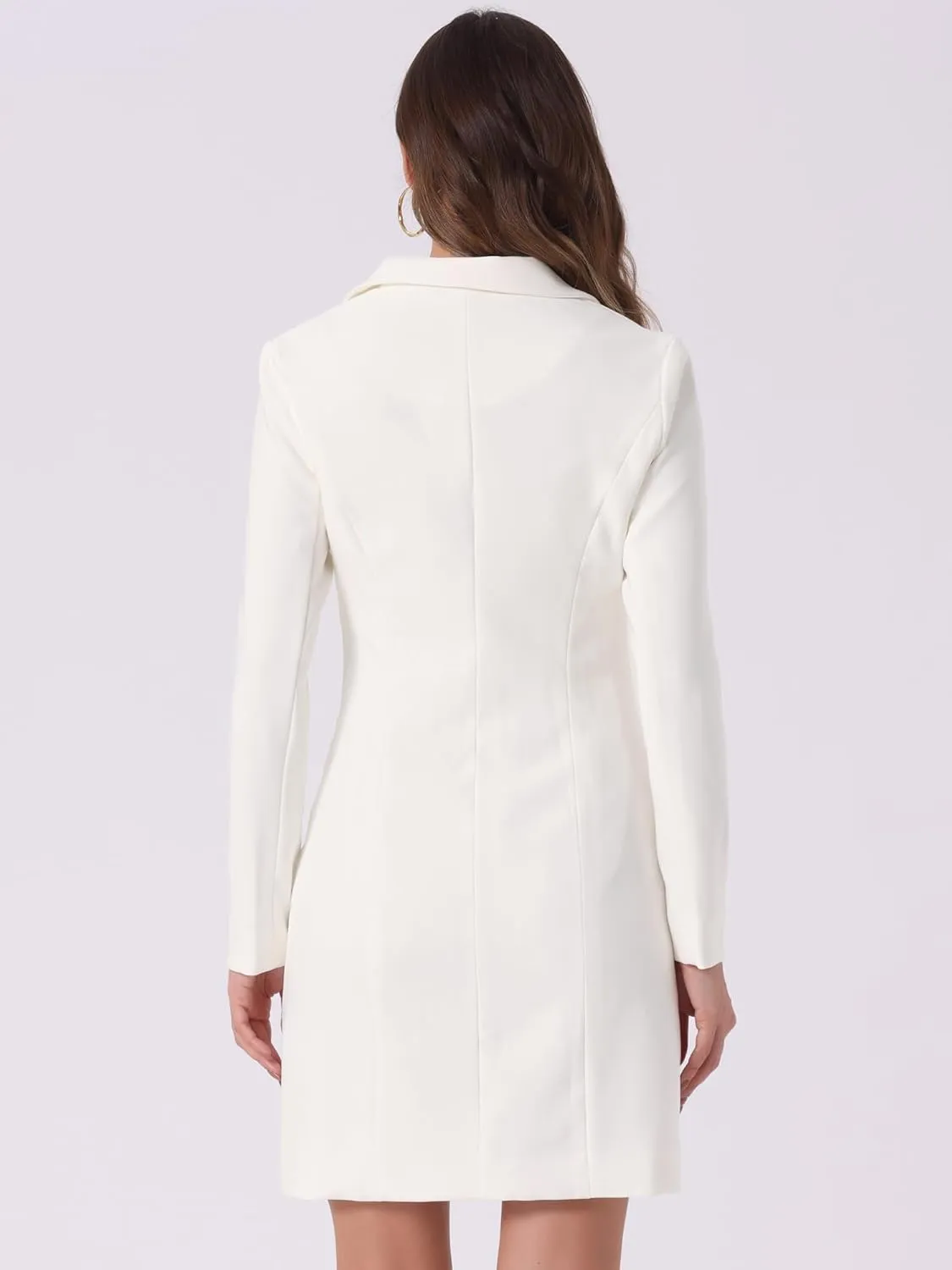 Allegra K Women's Blazer Dress Notched Lapel Collar Teacher Office Work Jackets Outfits