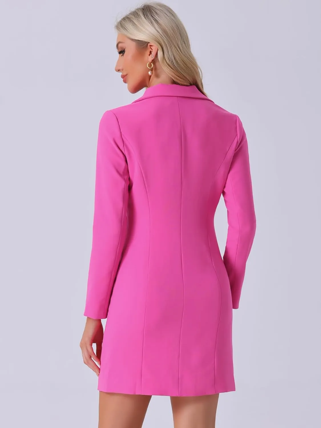Allegra K Women's Blazer Dress Notched Lapel Collar Teacher Office Work Jackets Outfits