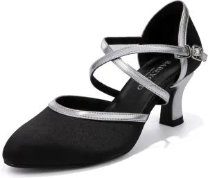 BABEYOND Women Ballroom Latin Dance Shoes Salsa Closed Toe 1920s Retro Party Wedding Heels