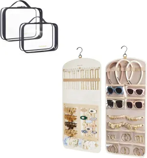 BAGSMART Clear Toiletry Bag   Hanging Jewelry Organizer