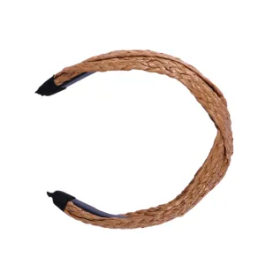 balacoo Dorable Woven Headband Hair Hoop for Women Girls Knotted Straw Headband Fashionable Hair Accessory