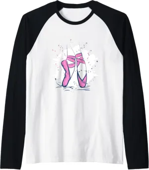 Ballet Shoes I Ballet Dance Dancer Girl Raglan Baseball Tee