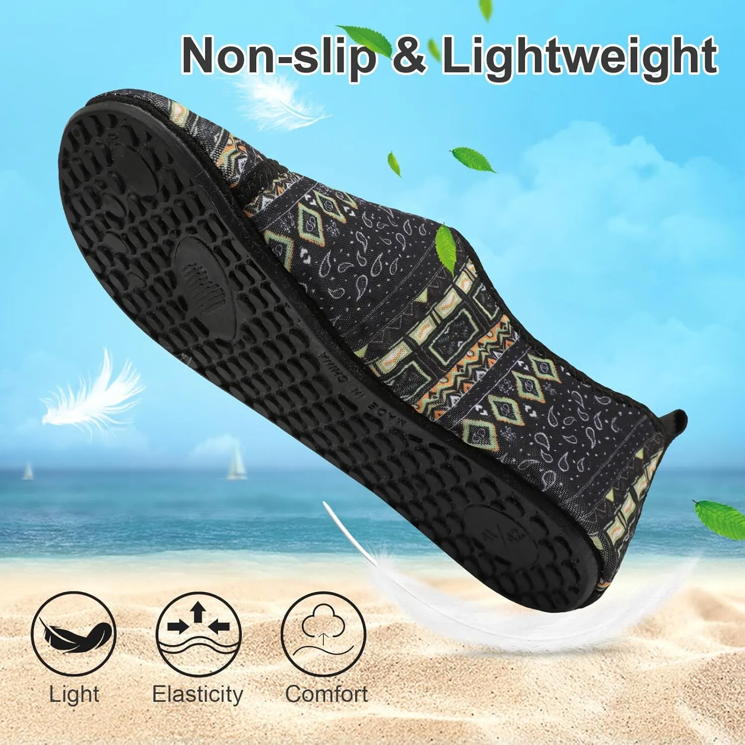 BARERUN Barefoot Water Shoes for Women Men Quick-Dry Aqua Socks for Swim Beach Pool Surf Yoga Boat Travel Non Slip Indoor Outdoor Walking Shoes
