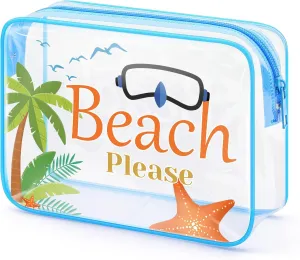 Beach Gifts for Women Beach Makeup Bag Beach Themed Gifts Beach Lover Gift for Daughter Sister PVC Cosmetic Bag Funny Vacation Gifts Christmas Graduation Gift for Girl Teens Beach Lover Travel Pouch