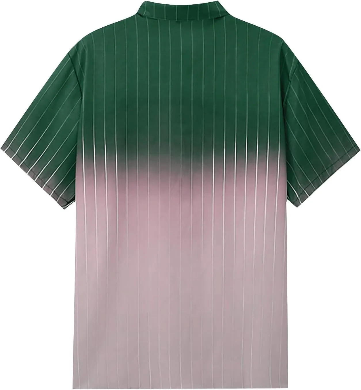 Beach Shirts Button Up Shirt for Men Stripes Short Sleeve Gradient Funny Hawaiian Shirts