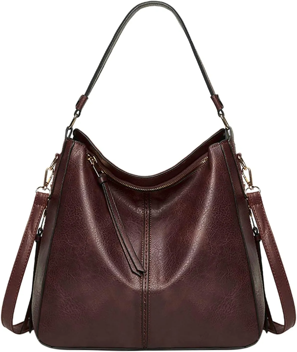 Beach Tote Bag 4 Packet Leather Solid Color Handbags Shoulder Bags Crossbody Hobo Bags Card Purse Work Travel Essential W