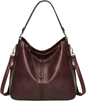Beach Tote Bag 4 Packet Leather Solid Color Handbags Shoulder Bags Crossbody Hobo Bags Card Purse Work Travel Essential W
