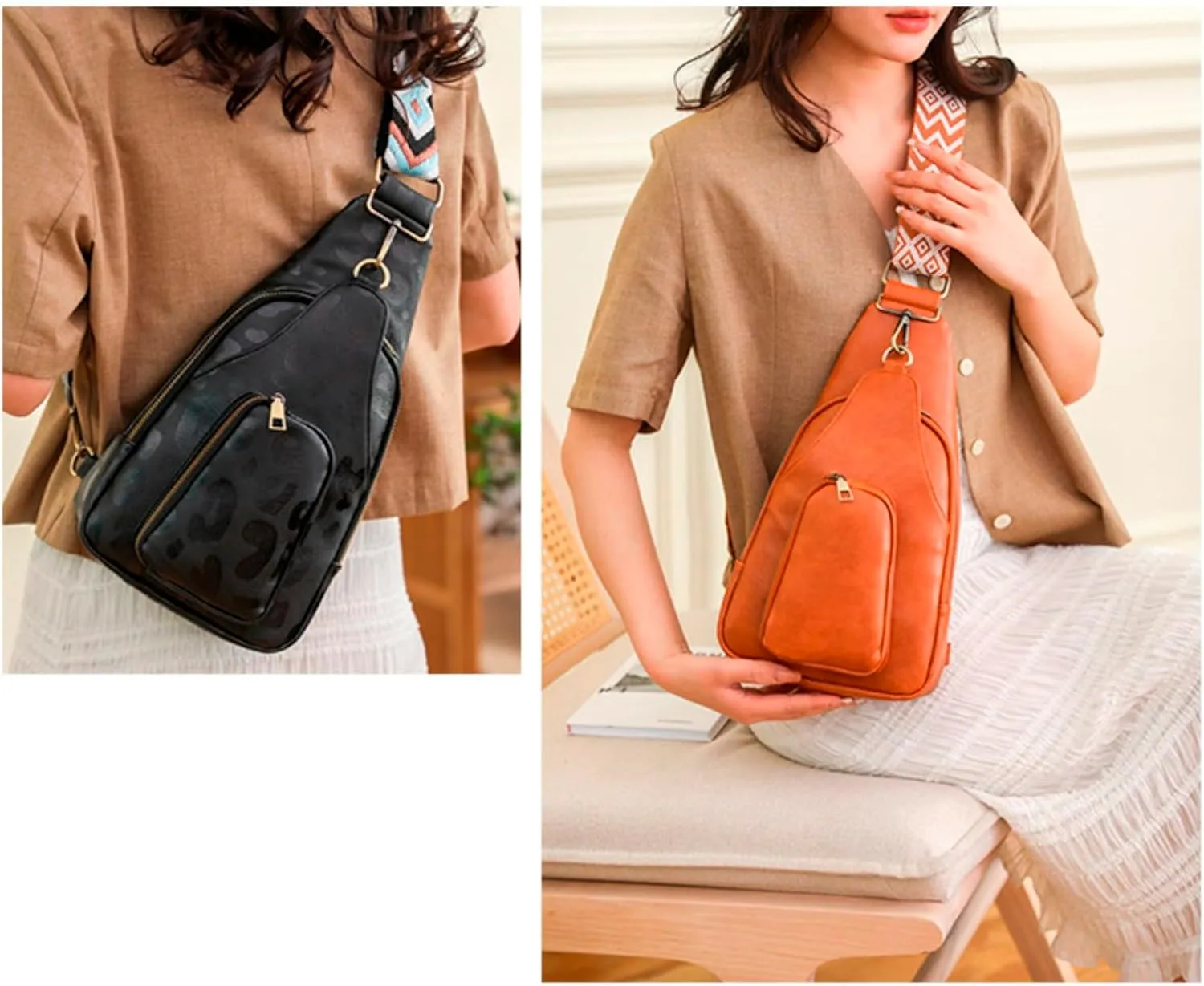 Beach Tote Bag 4 Packet Leather Solid Color Handbags Shoulder Bags Crossbody Hobo Bags Card Purse Work Travel Essential Y