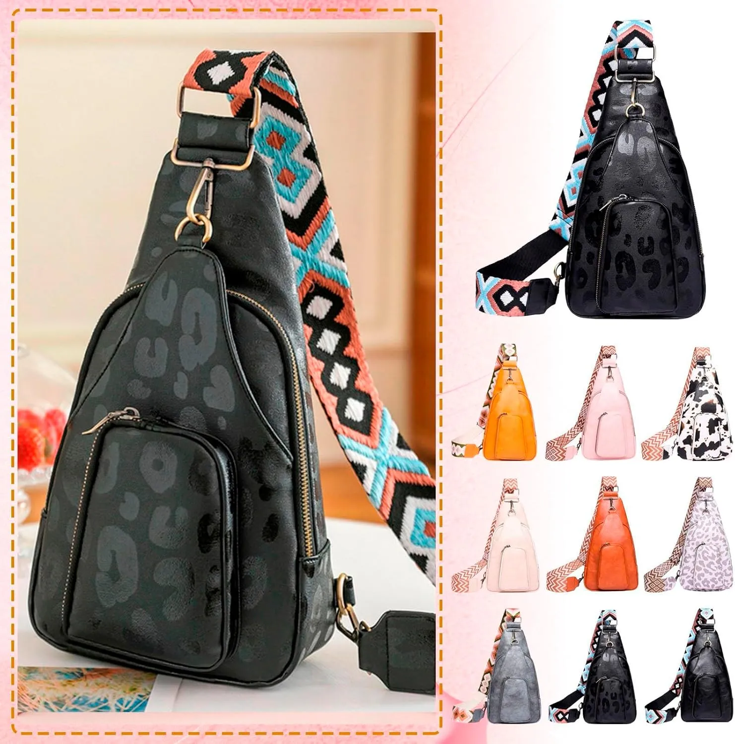 Beach Tote Bag 4 Packet Leather Solid Color Handbags Shoulder Bags Crossbody Hobo Bags Card Purse Work Travel Essential Y