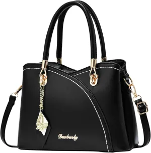 Beach Tote Bag 4 Packet Solid Color Leather Handbags Shoulder Bags Crossbody Hobo Bags Card Purse Work Travel Essential H
