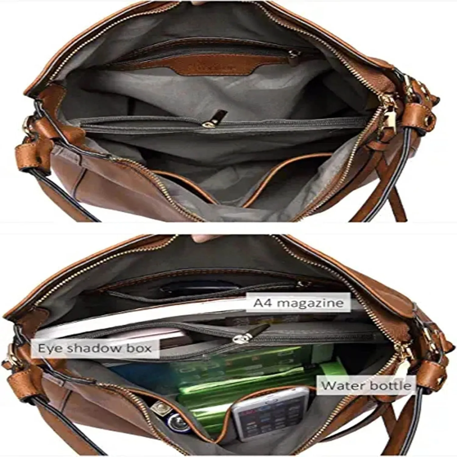 Beach Tote Bag 4 Packet Solid Color Leather Handbags Shoulder Bags Crossbody Hobo Bags Card Purse Work Travel Essential M