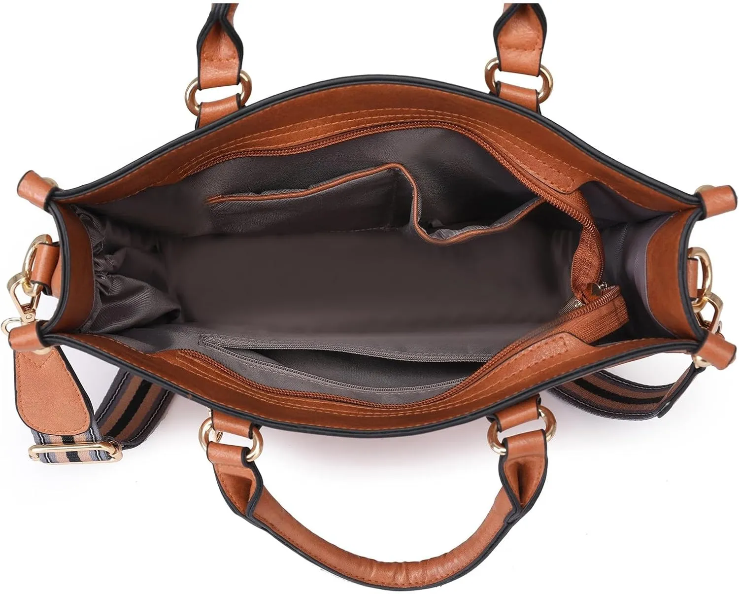 Beach Tote Bag 4 Packet Solid Color Leather Handbags Shoulder Bags Crossbody Hobo Bags Card Purse Work Travel Essential M