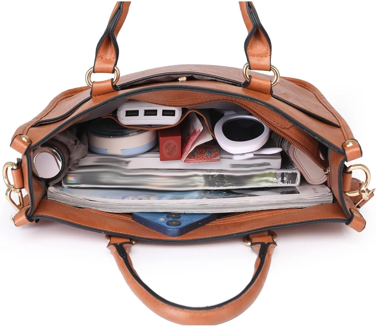 Beach Tote Bag 4 Packet Solid Color Leather Handbags Shoulder Bags Crossbody Hobo Bags Card Purse Work Travel Essential M