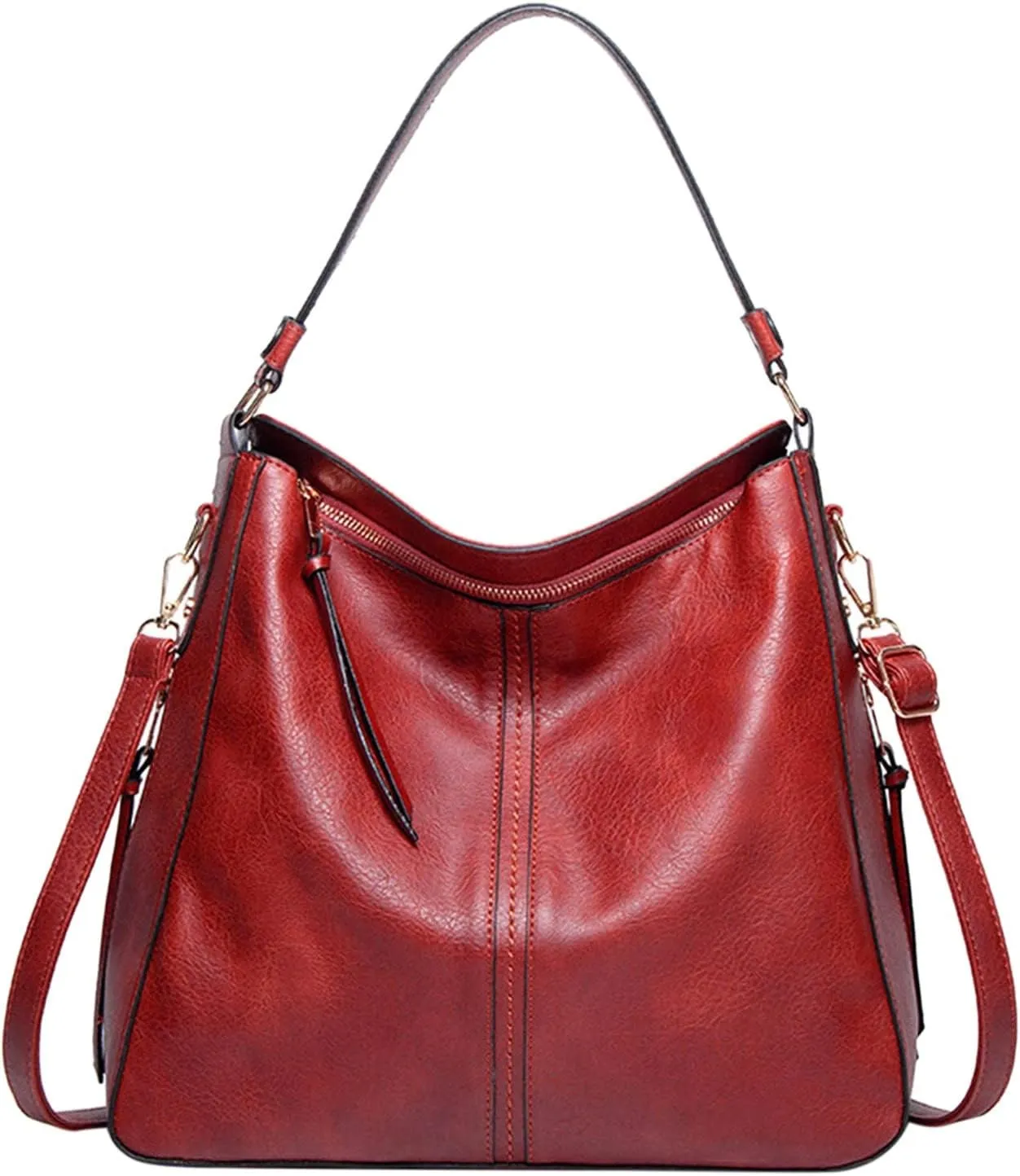 Beach Tote Bag 4 Packet Solid Color Leather Handbags Shoulder Bags Crossbody Hobo Bags Card Purse Work Travel Essential T