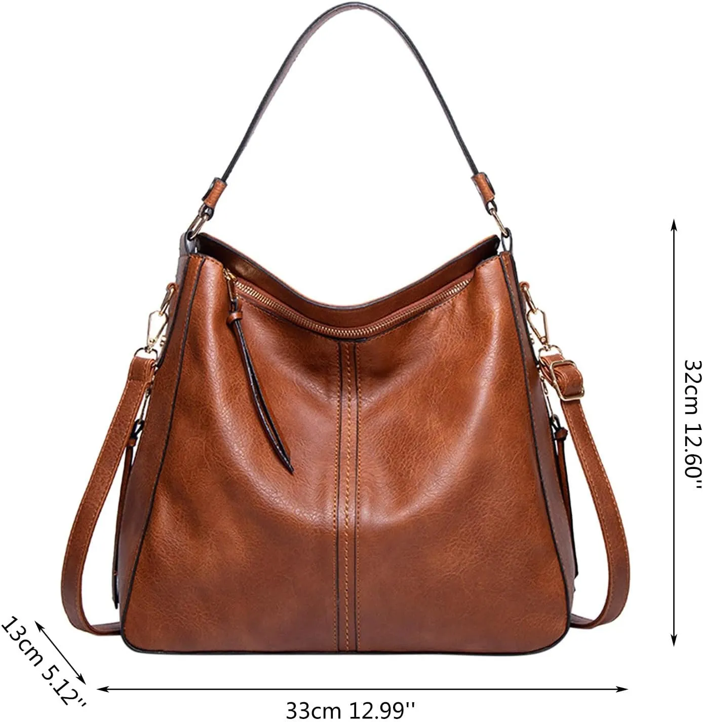 Beach Tote Bag 4 Packet Solid Color Leather Handbags Shoulder Bags Crossbody Hobo Bags Card Purse Work Travel Essential T