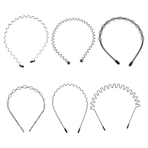 Beaupretty Slicked-back Hair Hoops 6pcs Sports Hairband Set Lightweight and Comfortable for Long Hair
