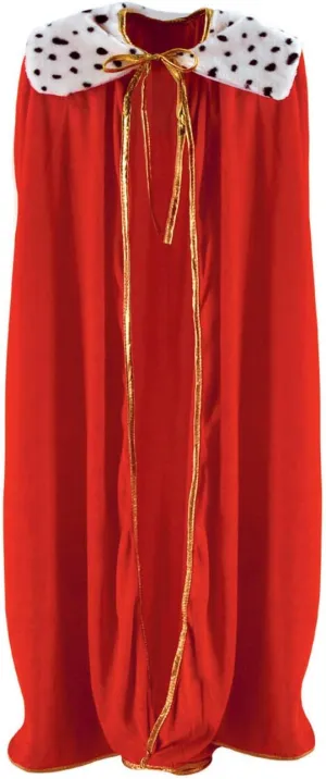 Beistle Regal Adult Size Red King/Queen Robe Mardi Gras Cape Costume Accessories, 52", Multicolor