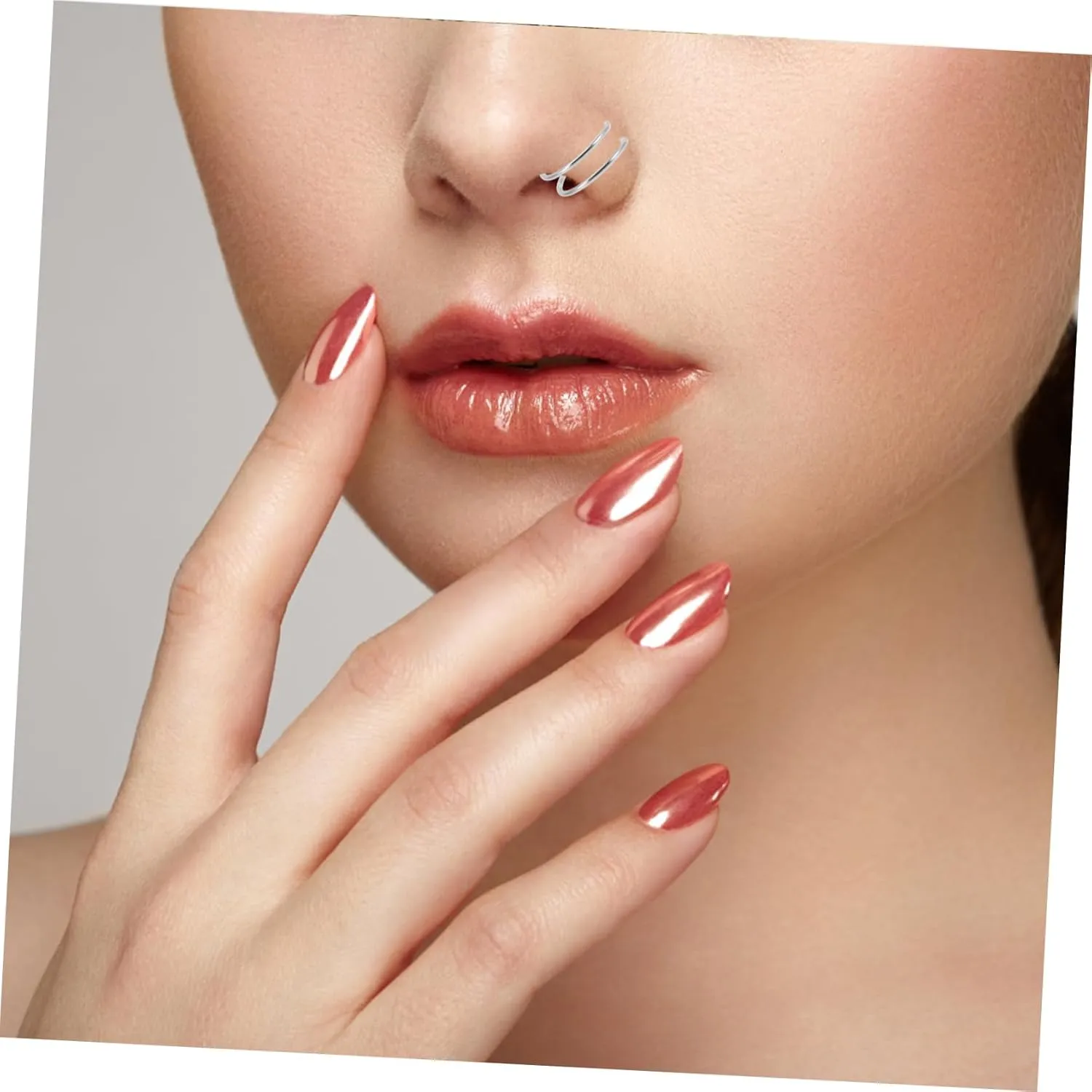 BESPORTBLE Spring Nose Ring Hoop Women Sterling Piercing Large Nose Jewelry Helix Earrings Fake Nose Ring Nose
