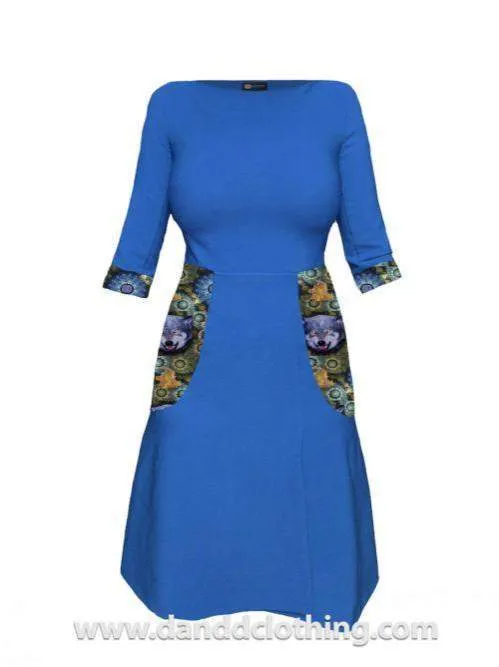 Blue African Office Dress