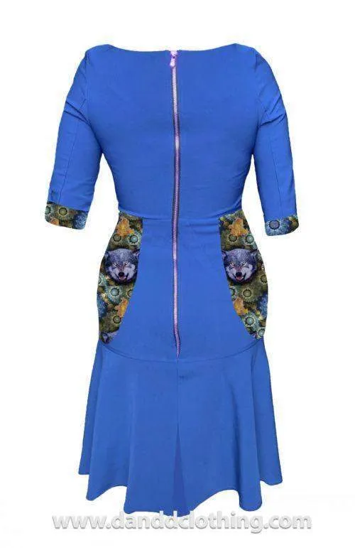 Blue African Office Dress