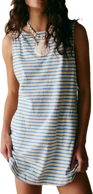 Bozanly Summer Sleeveless Striped Dresses for Women 2025 Cute Beach Mini Tank Sundresses with Pockets