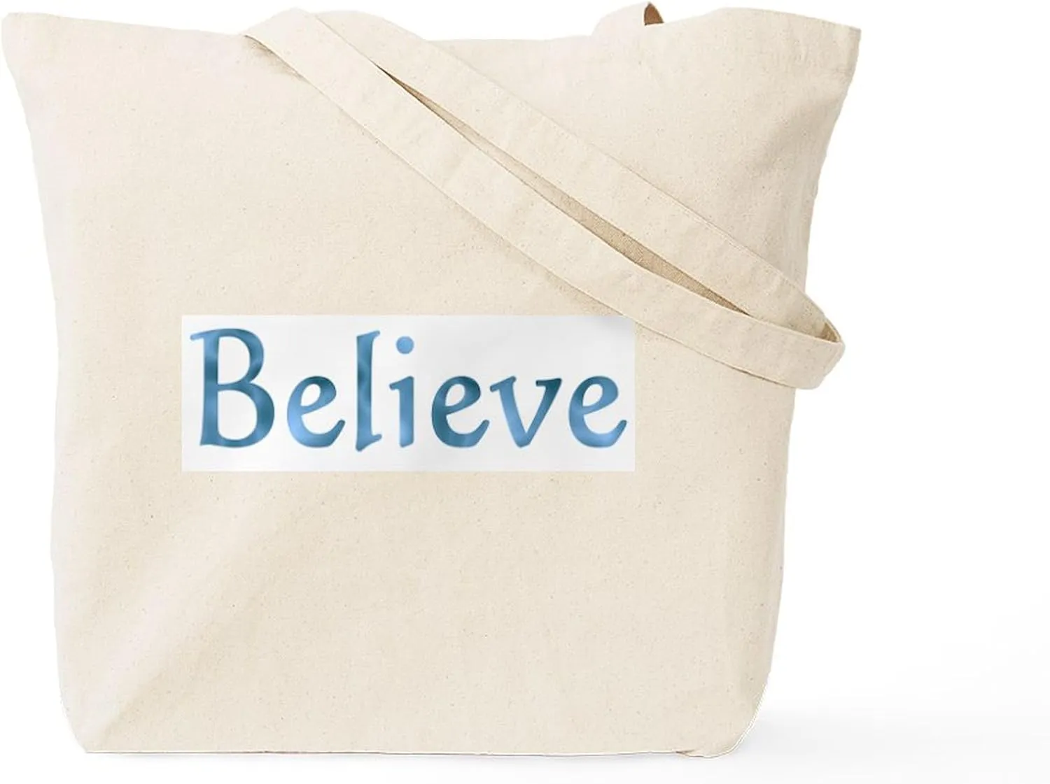 CafePress Believe Tote Bag Reusable Natural Beige Canvas Shopping Bag