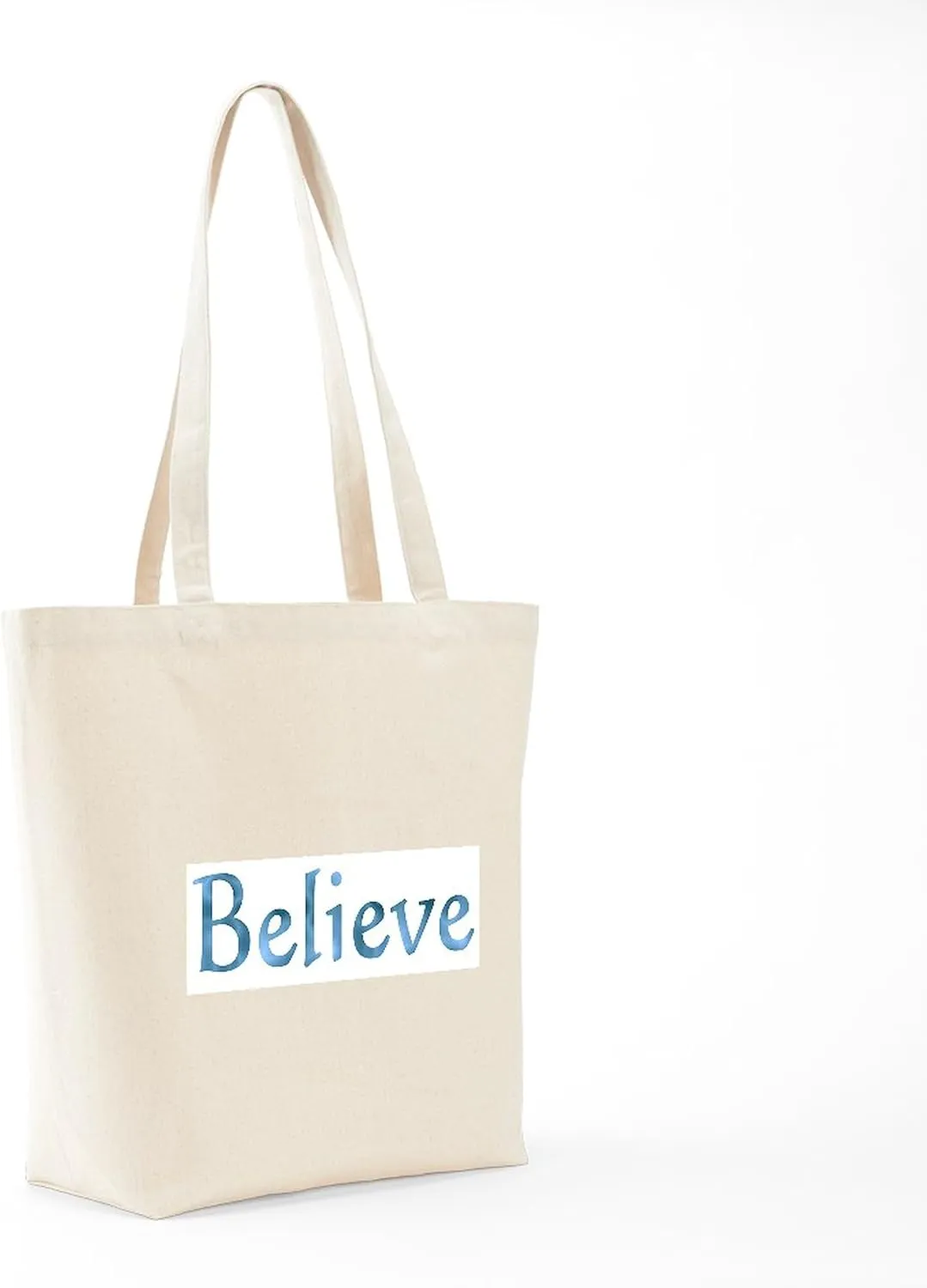 CafePress Believe Tote Bag Reusable Natural Beige Canvas Shopping Bag