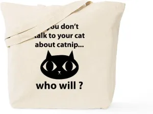 CafePress Catnip Tote Bag Reusable Natural Beige Canvas Shopping Bag