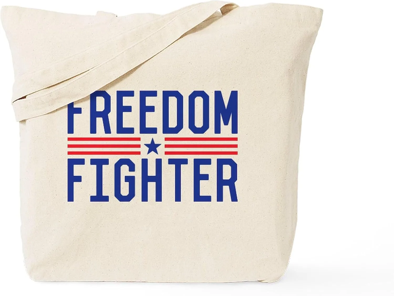CafePress Freedom Fighter Tote Bag Reusable Natural Beige Canvas Shopping Bag