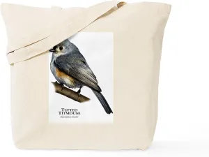CafePress Tufted Titmouse Tote Bag Reusable Natural Beige Canvas Shopping Bag
