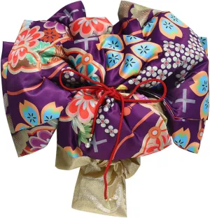 CAMDOM Japanese Kimono Pre Tied Oversized Bow Sakura Obi Belt Luxury Waistband Sash Yukata Robe Accessories