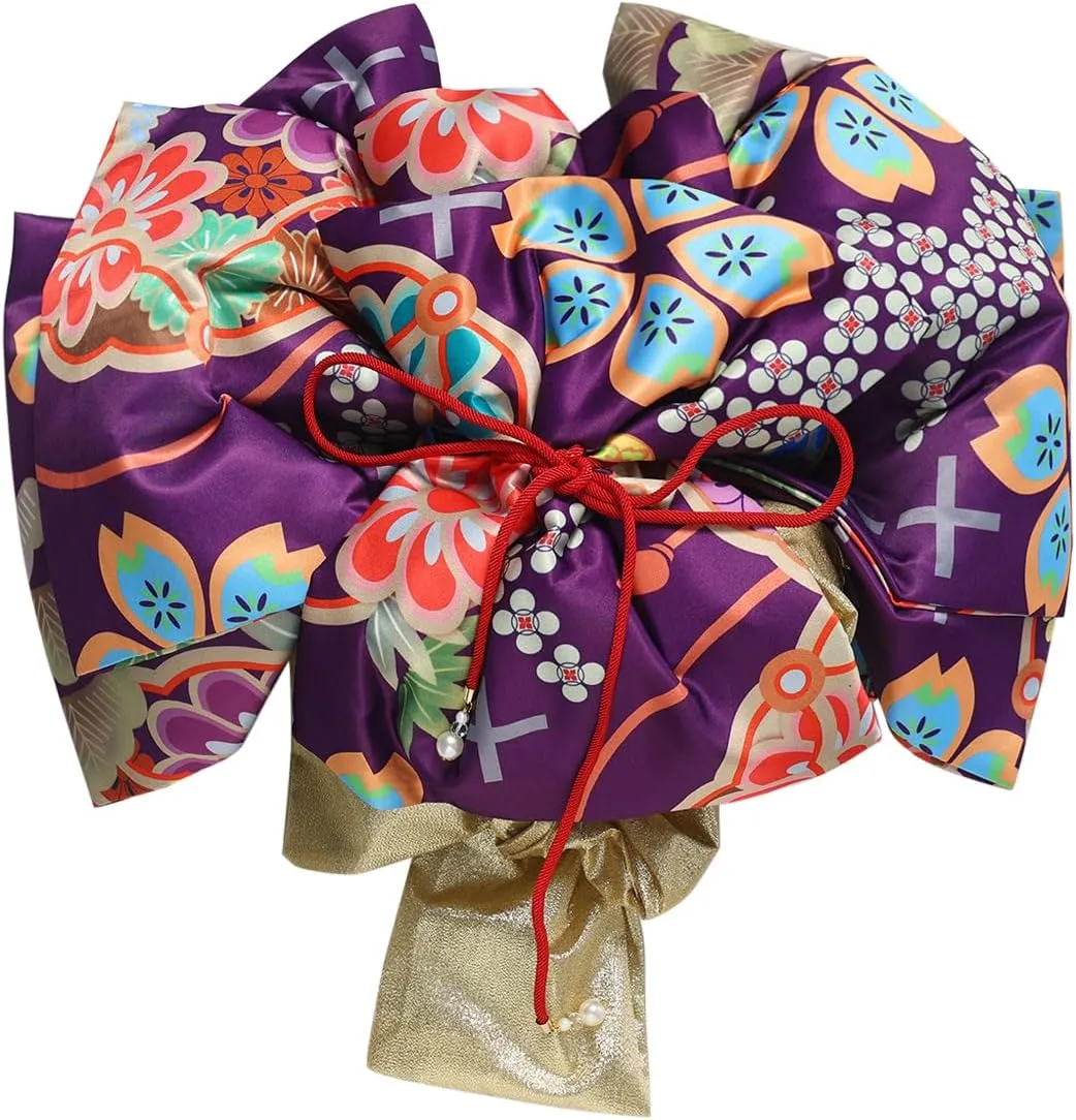 CAMDOM Japanese Kimono Pre Tied Oversized Bow Sakura Obi Belt Luxury Waistband Sash Yukata Robe Accessories