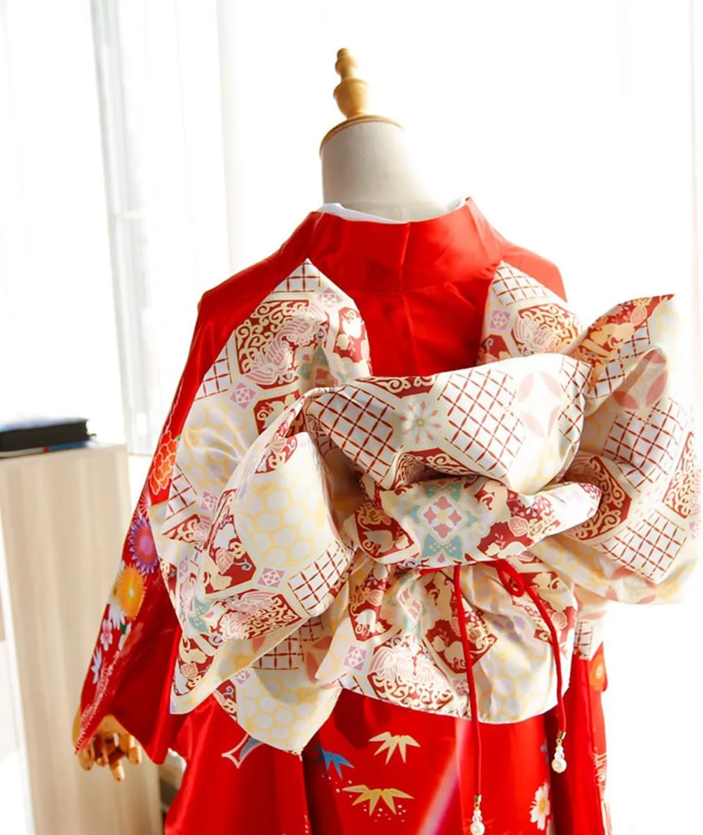 CAMDOM Japanese Kimono Pre Tied Oversized Bow Sakura Obi Belt Luxury Waistband Sash Yukata Robe Accessories