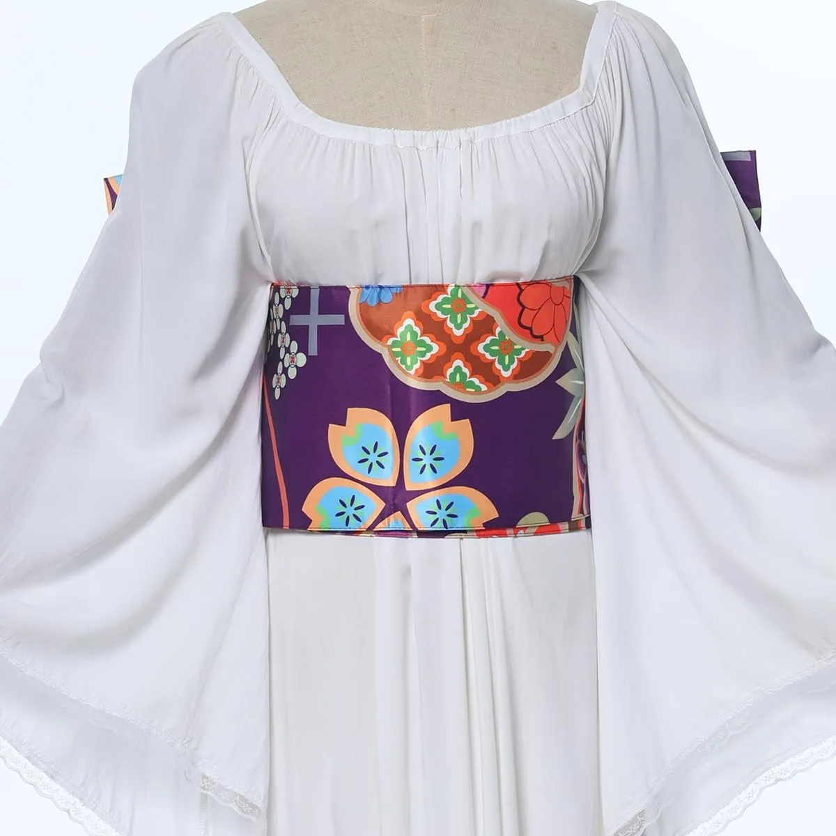 CAMDOM Japanese Kimono Pre Tied Oversized Bow Sakura Obi Belt Luxury Waistband Sash Yukata Robe Accessories